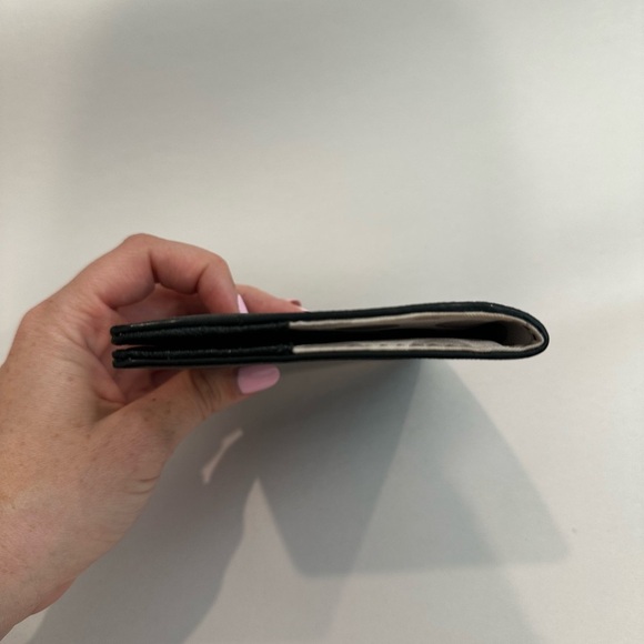 Kate Spade Cedar Street Passport Holder Card Wallet Black Leather Polka Dot - Picture 9 of 13